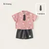 Youbao Huzhou Zhili Ropa Infantil Conjunto de Verano Camisa Rayada Conjunto de Shorts Casual Conjunto de Dos Piezas para Niños Moderno