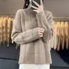 Novedad Otoño/Invierno Suéter para Mujer Cuello Alto Pulóver Estilo Holgado Perezoso Sentido del Diseño Manga Larga Top de Punto