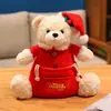 Ursinho de Pelúcia Fofo de Natal Boneca Transfronteiriça Brinquedo de Pelúcia Bolsa de Armazenamento Boneco Urso Abraço Boneca de Pano Decoração de Casa