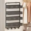Estante de Almacenamiento Lateral para Armario sin Taladro, Estante de Almacenamiento de Múltiples Niveles Ultradelgado Montado en la Pared para Organizar Ropa Interior, Calcetines y Accesorios