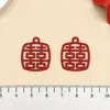 Mezcla 15 pintura roja festiva para bodas palabras felices bendición colgante DIY pulsera hecha a mano accesorios de joyería venta al por mayor