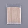 Bolsa de Hisopos de Algodón Bordados de Madera con Punta de 10 cm Bolsa Desechable Hisopo Pequeño con Punta Uso en Aceite Esencial Tatuaje Cosmético