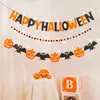 Juego de Banderines de Halloween, Banderines Triangulares Negros y Naranjas, Decoraciones de Escena de Halloween, Suministros de Decoración para Fiestas en Interiores y Exteriores