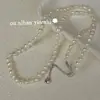 Colar Ounihan de Prata Esterlina S925 com Pérola Natural Irregular para Mulheres, Luxo Leve, Elegante e de Alto Padrão, Gargantilha com Design Deslizante