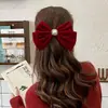 Vestido Casual y Elegante para Tostadas Accesorios para el Cabello Pasador Terciopelo Rojo Dorado de Alta Gama Lazo Tocado de Novia Nuevo Estilo 2023