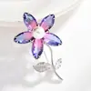 Broche de Turmalina Flor Caliente de Moda Pin de Circonita Microincrustada Corsage de Cristal de Gema Elegante para Traje de Boda Vestido