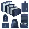 Bolsa de almacenamiento para viajes transfronterizos, set de neceser, bolsa de almacenamiento organizadora de ropa para equipaje de siete piezas, bolsa de almacenamiento de viaje