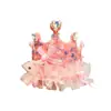 Festival de Cumpleaños Nvbao Accesorios Brillantes para el Cabello Lentejuelas Corona Velo Diadema Dulce Princesa Corona Alta Velo Tocado