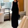 Estilo Coreano Diseño Simple Chaleco de Botones Cintura Elástica Falda Media Conjunto Mujer 2026 Moda Verano Nuevo Conjunto de Dos Piezas