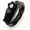 Pulseira de corda de guarda-chuva de emergência para sobrevivência ao ar livre, acampamento, pulseira multifuncional com bússola, luz de sinal de socorro LED, pulseira SOS