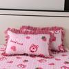 Funda de almohada de tamaño libre, juego de pares de fundas de almohada de algodón grueso, almohada individual de encaje para dormitorio de estudiantes, almohada de cuero