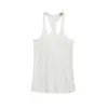 Regata longa branca de gola U, com caimento solto, para mulheres, nova peça de outer wear casual de verão, top sem mangas estilo preguiçoso