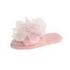 Zapatos de hada de tacón alto con punta abierta y estampado floral, sandalias sin cordones de suela blanda, zapatos planos para mujer, cómodos, pantuflas mullidas, pantuflas de felpa
