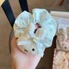 Scrunchie Fofo Menina Doce Coelho Miffy Elástico de Rabo de Cavalo Acessório de Coque Elástico para Cabelo