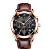 Reloj Luminoso Impermeable para Hombre Poedagar Estilo Coreano Estudiante Tendencia Reloj de Cuarzo con Correa de Cuero Dropshipping