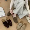 Pantuflas Cerradas de Cuero Genuino con Suela Suave para Mujer, Primavera 2026, Para Exteriores, Mocasines Retro tipo Birkenstock Perezosos, Medias Pantuflas Planas Casuales, Modernas