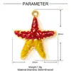 Folhas Europeias e Americanas Gotejando Óleo Manga Milho Berinjela Aço Titânio Pingente DIY Colar Feminino Estrela do Mar Acessórios de Joias de Aço Inoxidável