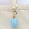 Pingente de Sorvete de Crochê, Charme para Bolsa Tecido com Fio, Enfeite de Sorvete Tricotado, Chaveiro, Acessório Feito à Mão para Chave de Carro
