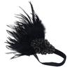 LOWOSAIWOR Feather Rhinestone 1920s Headband Prom Party Headwear 1920s Gatsby Headband