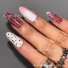 Amazon Venta Caliente Transfronteriza Uñas Portátiles Dama Suave Lunares Ojo de Gato Gradiente Manicura Terminada Uñas Postizas Piezas de Manicura