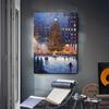 Pintura decorativa nórdica navideña para sala de estar, nicho, comedor cálido, lienzo, pintura colgante, pasillo, paisaje, pintura de inyección de tinta HD, núcleo