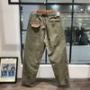 Pantalones Clásicos Engrosados Algodón Vintage OG107 Mejorado Pantalones Rectos para Hombre Verde Militar Ajustados Cónicos