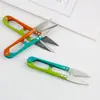 Tijeras de dos colores, tres colores disponibles, tijeras para hilo de coser, tijeras pequeñas para cortar puntas de hilo, tijeras para sedal de pesca, tijeras para el hogar al por mayor