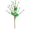 Esquejes de Trébol de Cuatro Hojas Artificiales Transfronterizos Adornos de Decoración de Interiores Accesorios Festivos St. Arreglo del Día de San Patricio Flores Artificiales