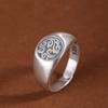 Anillo ajustable con apertura Xiangyun, estilo retro, mate, simple y artístico, de plata S925, de Golden Deer King, para hombres y mujeres.
