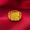 Nova Joia de Anel Grande Masculino Vietnã Banhado a Ouro Seiko Fa Fu Cai Anel Grande Masculino para Abertura Atacado