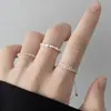 Anillo extraíble de plata de ley S925 con forma de nariz de cerdo, grano de arroz y pieza redonda para mujer, diseño de nicho de lujo ligero, anillo de dedo índice ajustable a la moda