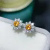 Pendientes Fanta Incrustados de Plata de Ley S925 Industria Pesada de Lujo Joyería de Piedra Preciosa Ovalada de Alta Gama Piedra Principal 3.5mm