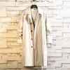 Outono 2026 Novo Casaco Trench Masculino Cor Sólida Solto Comprimento Médio Tamanho Grande Moda Casual Jaqueta Cardigan de Botão Único