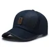 Boné de Baseball Respirável de Malha Casual para Viagem Chapéu de Sol Moda Proteção Solar Boné com Aba Chapéu de Pesca Masculino para Exterior