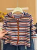Chicas Otoño Nuevo Estilo Estilo Coreano Chaqueta con Capucha Rayada Moda Bebé Conjunto Casual Ropa Infantil Elegante de Moda Infantil