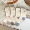 Calcetines Lindos de Dibujos Animados para Mujer, Calcetines de Media Pantorrilla, Estilo Otoño e Invierno, Bordado de Perrito Ab, Hilo Grueso, Calcetines Originales de Color Holgados, Estilo Universitario