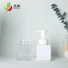 Botella cuadrada de mousse de 250 ml, botella de espuma, botella de burbujas para limpiador facial, botella secundaria de PET, botella de espuma para desinfectante de manos Jie Ying