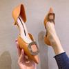 Tacones Altos Tacones de Aguja para Mujer 2025 Primavera y Verano Nuevos Zapatos Huecos de Celebridad de Internet Zapatos Versátiles de Moda de Punta Estilo Hada