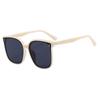 Gafas de sol GM negras y grises nuevas de 2024 para mujer, de verano, con cara redonda, estilo coreano, modernas, con montura grande, anti-UV, para el cabello.