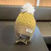 Moda de Invierno para Niños Gorro de Punto Lindo con Pompón de Lana de Moda para Bebé Caliente Forrado de Doble Capa Protección para las Orejas Gorro de Lana