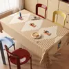 Mantel de dibujos animados color crema, impermeable y resistente al aceite, no necesita lavado, nuevo estilo 2026, cubierta de mesa de comedor de lujo ligero y de alta gama