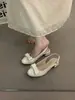 Sandalias Chuyuji de Tacón Grueso Estilo Niche Rosa Lotus Hada Suave Cerradas para Mujer Zapatos Primavera Verano 2026 para Combinar con Faldas