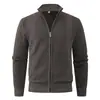 2026 Otoño/Invierno Transfronterizo Nuevo Suéter de Punto Jacquard con Cuello Alto y Forro Polar para Hombre Talla Grande Moda Casual Chaqueta para Hombre