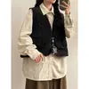 Chaleco de Trabajo Retro Japonés con Múltiples Bolsillos para Hombre, Chaqueta sin Mangas de Marca de Moda para Vestir en Capas, Chaleco Casual Versátil para Primavera y Otoño