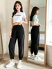 2026 Verão Finos Pessoas Pequenas Calças Esportivas Pretas Calças Jogger Secagem Rápida Cropped Frescas