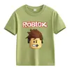 Roupa Infantil Transfronteiriça ROBLOX Camiseta para Meninos e Meninas Verão Europeu e Americano Camiseta de Algodão de Manga Curta Jaqueta de Manga Curta para Homens e Mulheres de Comércio Exterior