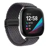 Adecuado para correa Fitbit Versa 4, Sense bucle tejido de nailon con cierre magnético de metal Versa 2