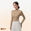 Ropa para Otoño e Invierno Lenzing Modal Cuello Alto Medio para Mujer que Embellece la Piel Clase A Forro Polar Interior Se Puede Usar por Fuera Camiseta de Manga Larga Base para Mujer