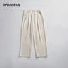 Calça Casual Masculina APO Branca 100% Algodão Masculina Verão Alto Senso Solta Reta Versátil Respirável Calça Slim