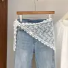 Diseño Estilo Coreano Encaje Bordado Cinturón de Encaje Bufanda de Seda Superpuesta con Falda de Gasa de Longitud Media Accesorios para Cortina de Trasero